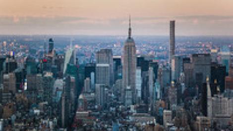 從世貿一號觀景台一覽知名的天際線 從世貿一號觀景台一覽知名的天際線