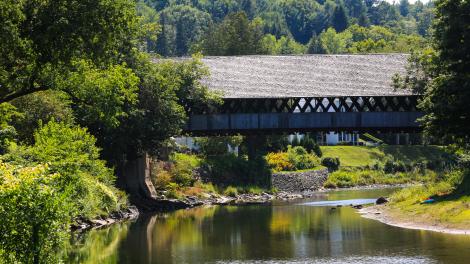 Covered bridge in Woodstock, Vermont Covered bridge in Woodstock, Vermont