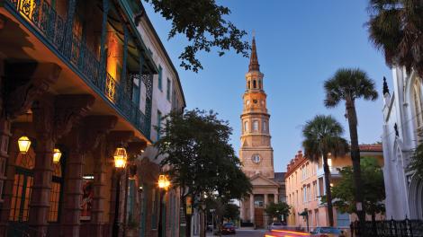 St. Philip’s bell tower in the French Quarter at dusk St. Philip’s bell tower in the French Quarter at dusk