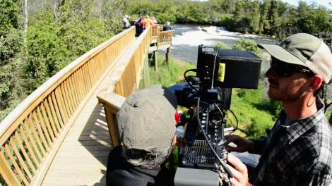 Filming a bear catching a salmon for America Wild: A National Parks Adventure Filming a bear catching a salmon for America Wild: A National Parks Adventure