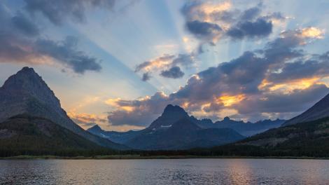 Serene, picturesque Lake McDonald Valley awaits the day’s activity Serene, picturesque Lake McDonald Valley awaits the day’s activity