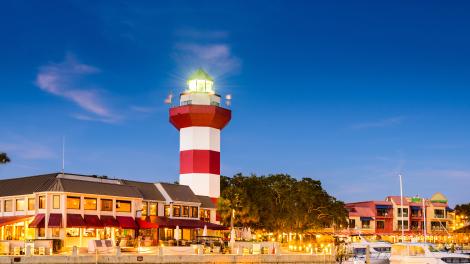 The Harbour Town Lighthouse at dusk The Harbour Town Lighthouse at dusk