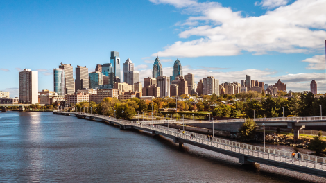 The skyline of Philadelphia, Pennsylvania on a sunny day The skyline of Philadelphia, Pennsylvania on a sunny day