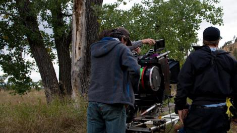 Filming climbers on Devils Tower in Wyoming Filming climbers on Devils Tower in Wyoming
