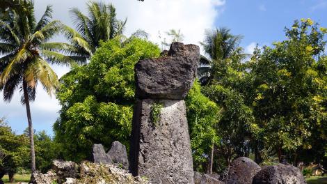 Ancient Chamorro latte stones dot the House of Taga landscape Ancient Chamorro latte stones dot the House of Taga landscape