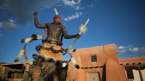Apache Mountain Spirit Dancer sculpture at Museum of Indian Arts & Culture Apache Mountain Spirit Dancer sculpture at Museum of Indian Arts & Culture