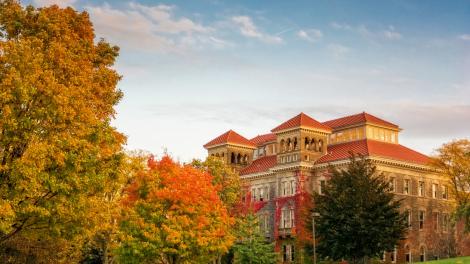 Fall foliage and stately buildings at Syracuse University in New York Fall foliage and stately buildings at Syracuse University in New York