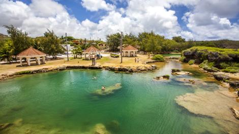Aerial view of the city's gorgeous natural pool Aerial view of the city's gorgeous natural pool
