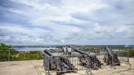Overlooking the city and bay from Fort Santa Agueda on Apugan Hill Overlooking the city and bay from Fort Santa Agueda on Apugan Hill