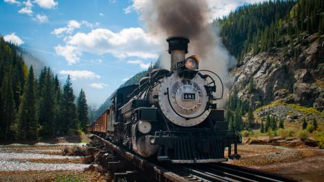 Scenic ride aboard the historic Durango & Silverton Narrow Gauge Railroad train Scenic ride aboard the historic Durango & Silverton Narrow Gauge Railroad train