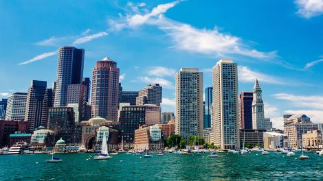 A beautiful day on the Boston Harbor in Massachusetts A beautiful day on the Boston Harbor in Massachusetts