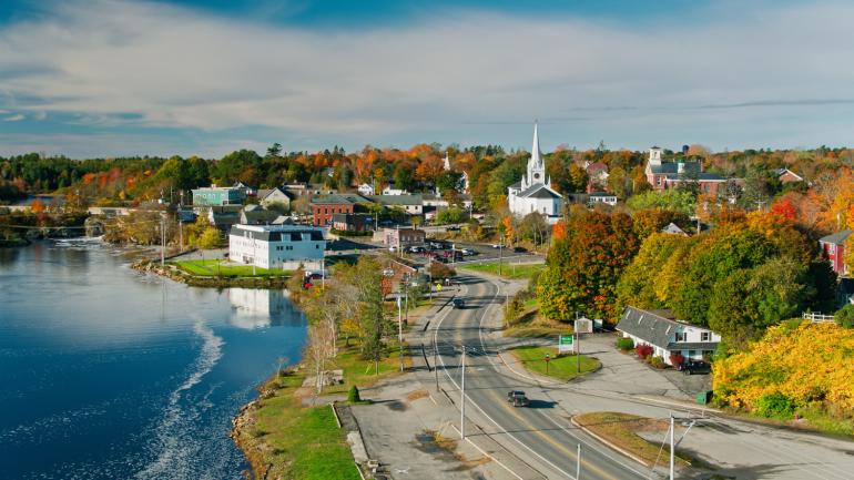 Striking fall colors fill the trees in Machias, Maine Striking fall colors fill the trees in Machias, Maine