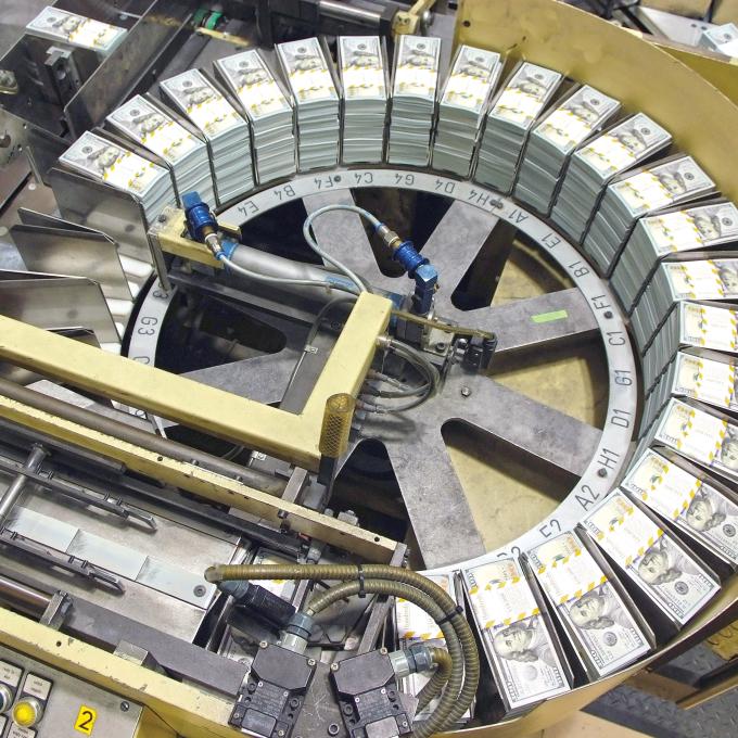 Sixty percent of the USA's paper money is printed at the U.S. Bureau of Engraving and Printing facility in Fort Worth. Sixty percent of the USA's paper money is printed at the U.S. Bureau of Engraving and Printing facility in Fort Worth.