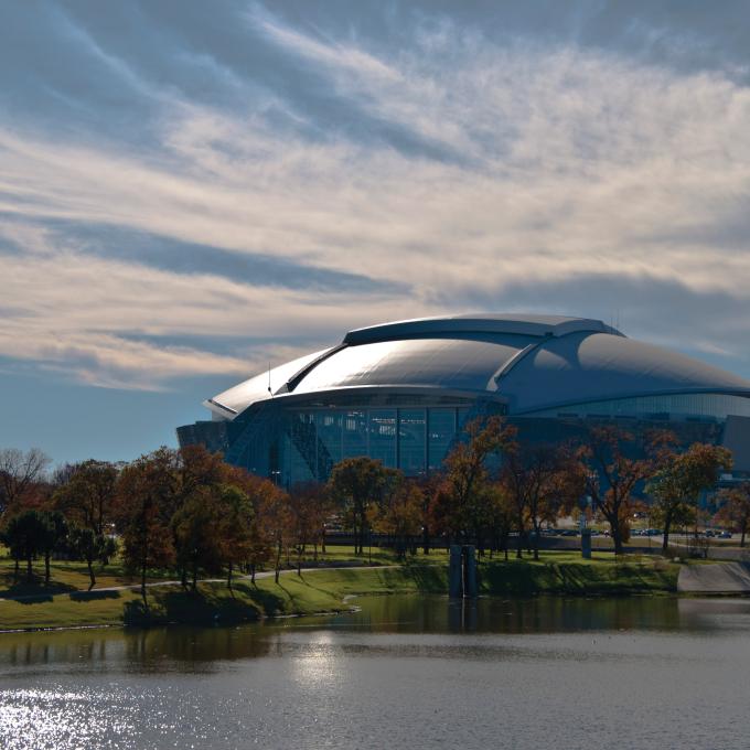 AT&T Stadium is the world's largest column-free room. AT&T Stadium is the world's largest column-free room.
