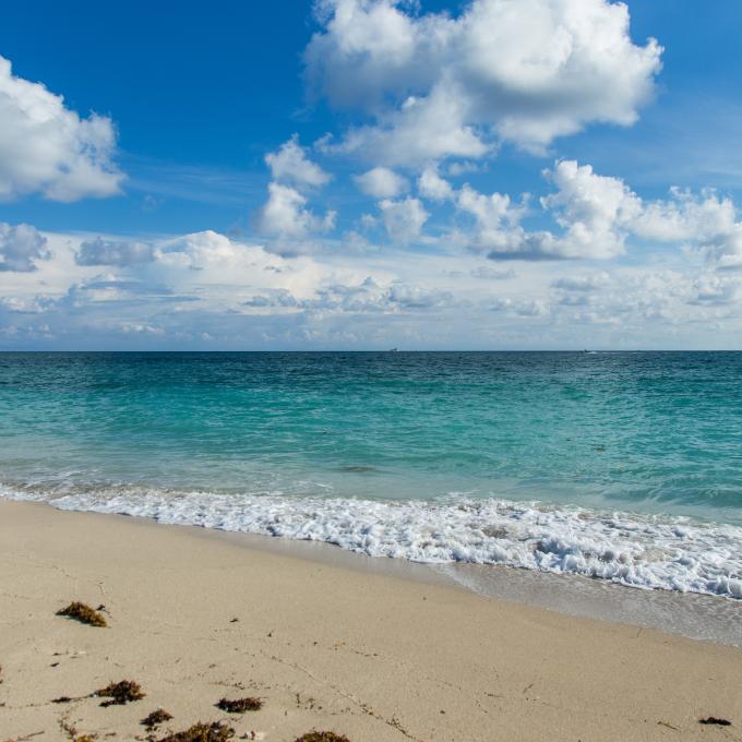 Bright blue beaches along the town of Surfside Bright blue beaches along the town of Surfside