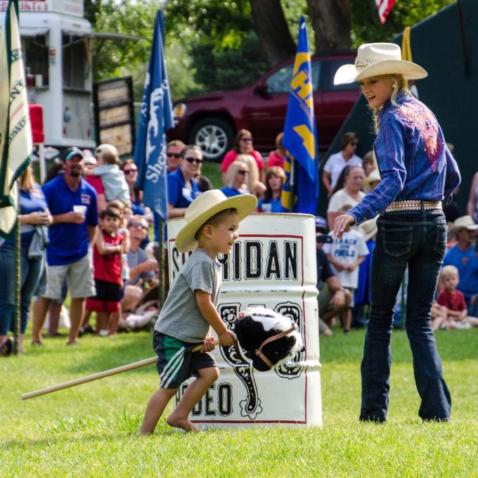 Boot Kick Off competition for children, official start of the Sheridan WYO Rodeo Boot Kick Off competition for children, official start of the Sheridan WYO Rodeo