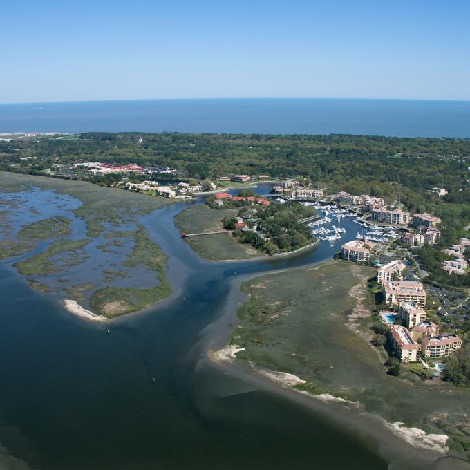 Hilton Head Island is shaped like a foot with geographic areas described as the "toe," "instep," "heel" and "ankle." Hilton Head Island is shaped like a foot with geographic areas described as the "toe," "instep," "heel" and "ankle."