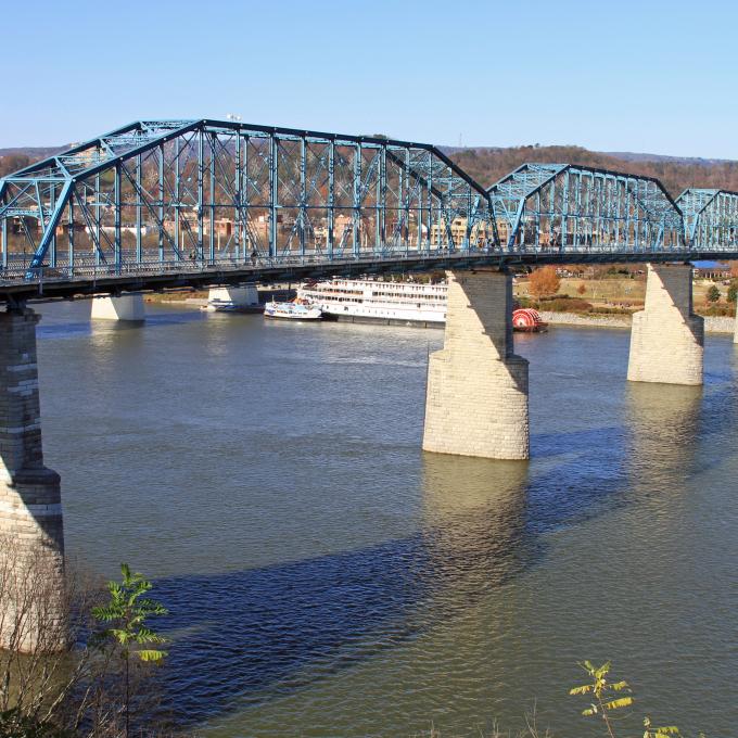 The 724-meter Walnut Street Bridge in Chattanooga is the world’s longest pedestrian bridge. The 724-meter Walnut Street Bridge in Chattanooga is the world’s longest pedestrian bridge.