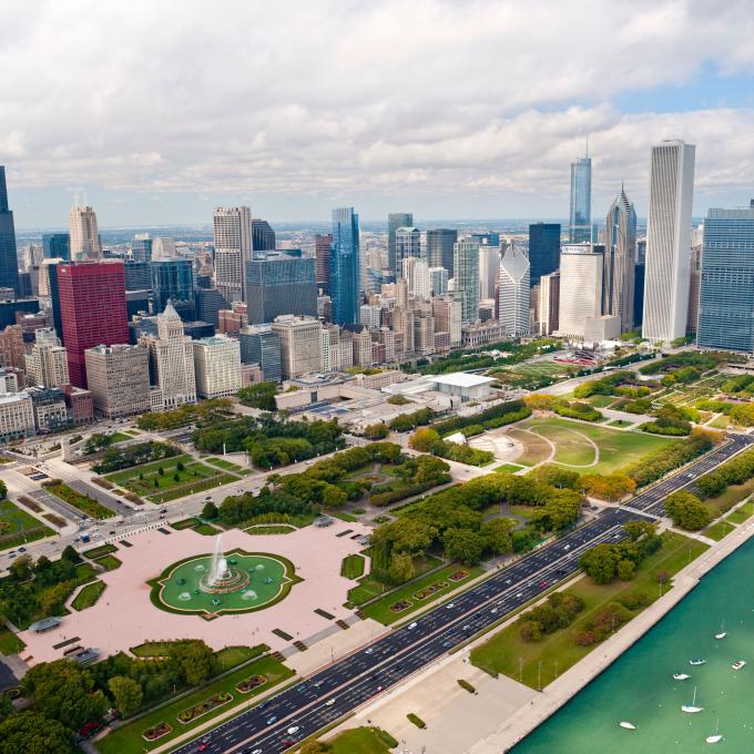 鳥瞰芝加哥格蘭特公園 鳥瞰芝加哥格蘭特公園