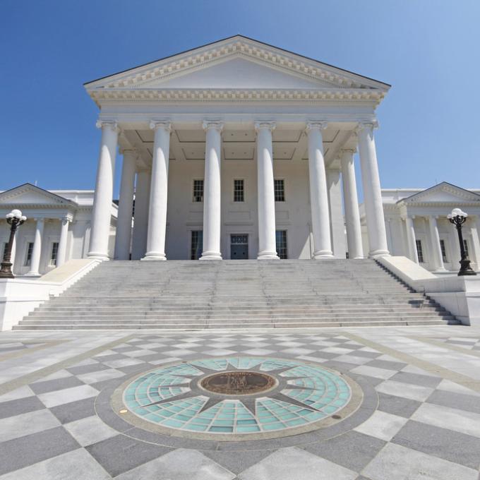 The state capitol building in Richmond, Virginia The state capitol building in Richmond, Virginia
