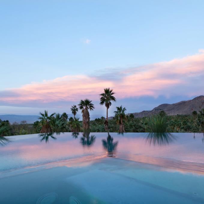 A Palm Springs infinity pool with a view A Palm Springs infinity pool with a view