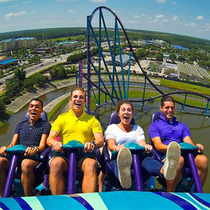 Riding the Mako rollercoaster at SeaWorld Orlando Riding the Mako rollercoaster at SeaWorld Orlando