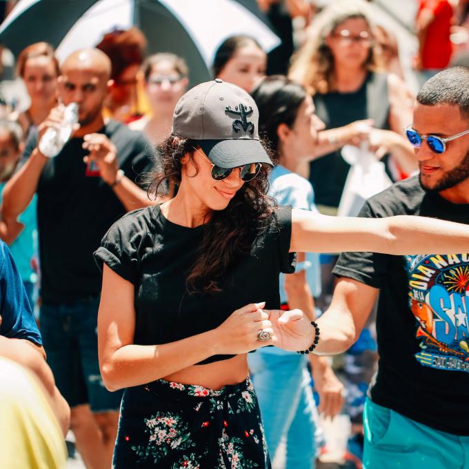 Puerto Ricans dancing salsa at local festival Puerto Ricans dancing salsa at local festival