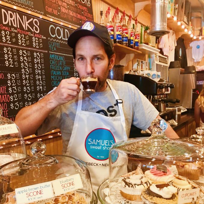Actor Paul Rudd at Samuel's Sweet Shop in Rhineback, New York Actor Paul Rudd at Samuel's Sweet Shop in Rhineback, New York