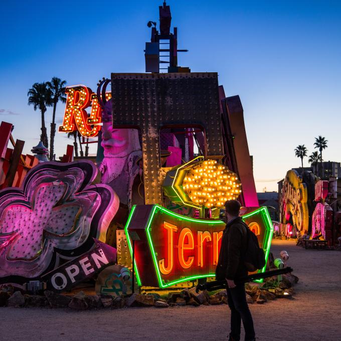Colorful displays at the Neon Museum in Las Vegas, Nevada Colorful displays at the Neon Museum in Las Vegas, Nevada