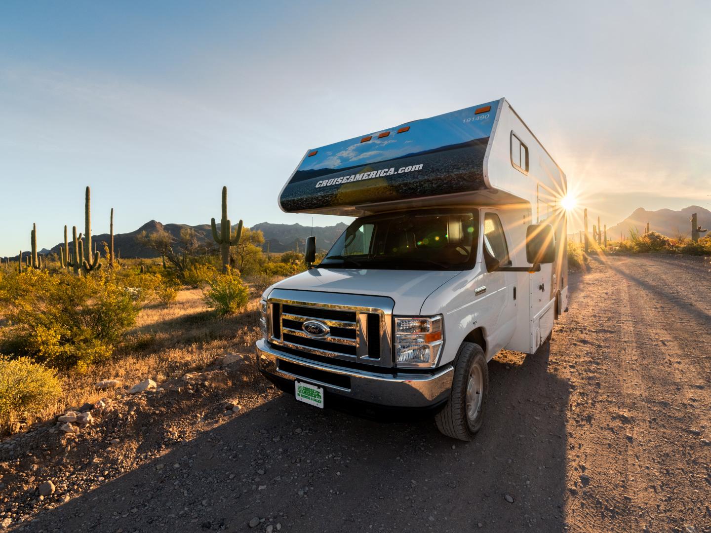 An RV in Organ Pipe Cactus National Monument, Arizona An RV in Organ Pipe Cactus National Monument, Arizona