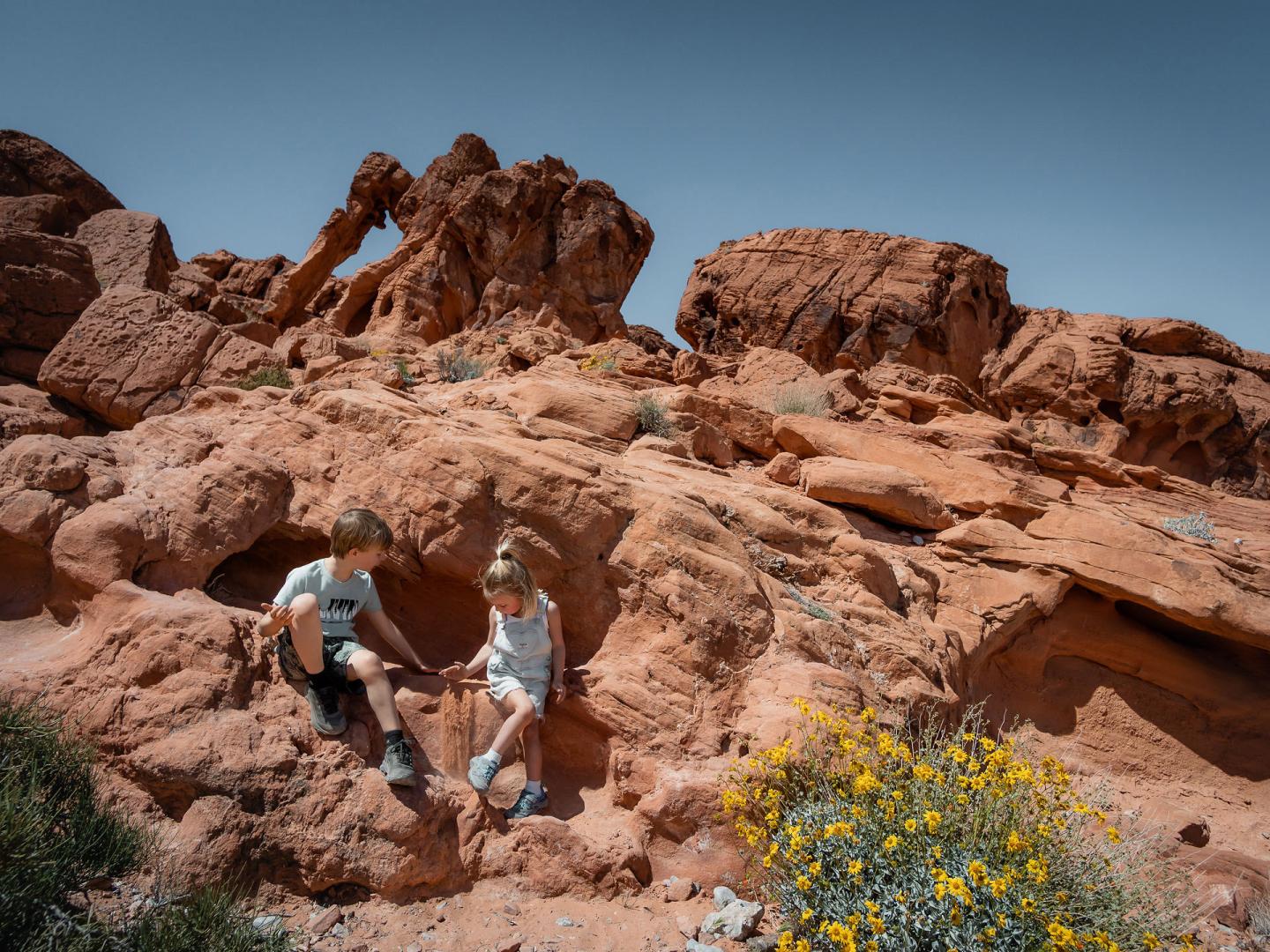 Resting on a hike through Valley of Fire State Park near Overton, Nevada Resting on a hike through Valley of Fire State Park near Overton, Nevada