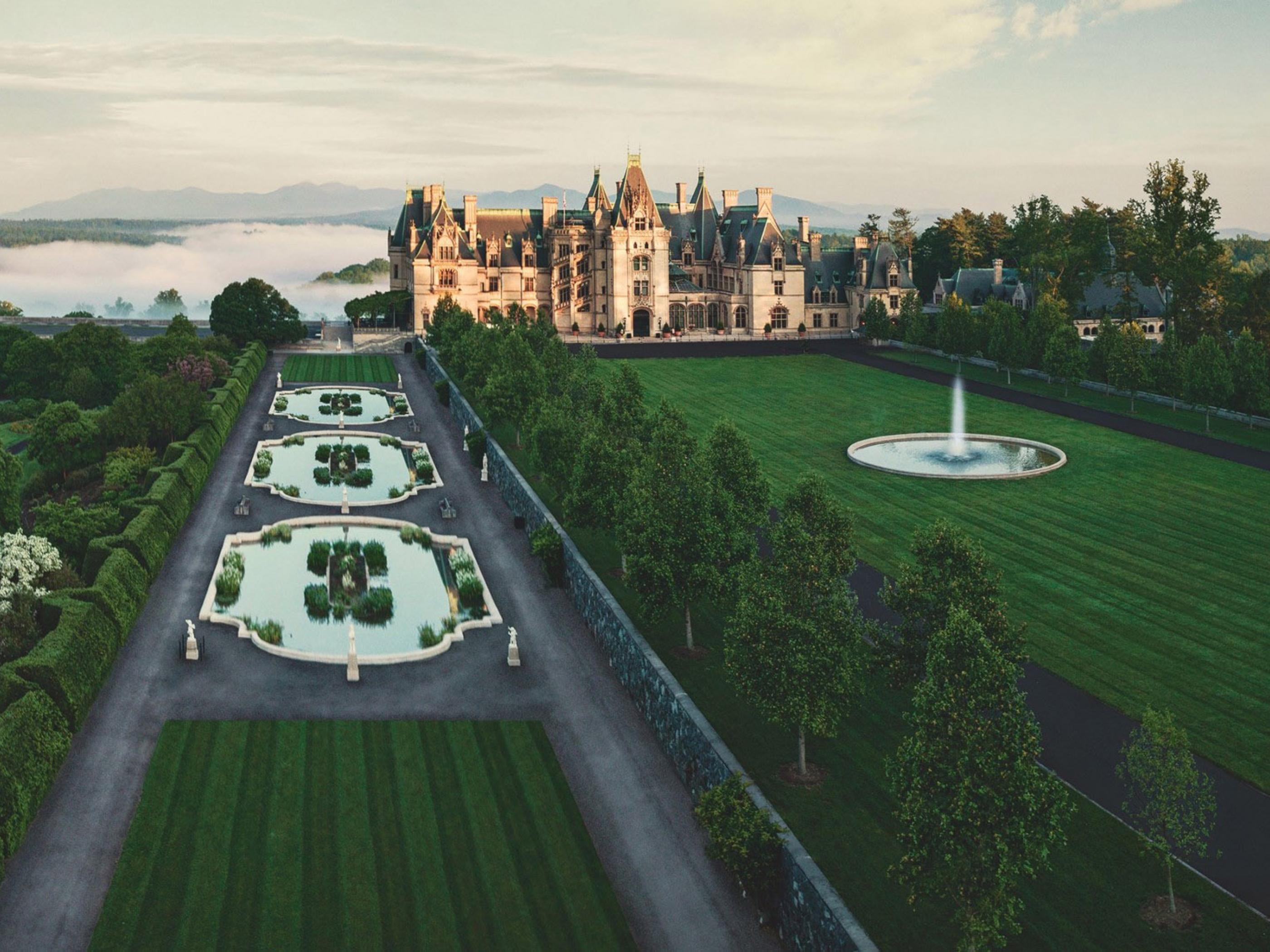 The massive European-style gardens at the Biltmore Estate in Asheville The massive European-style gardens at the Biltmore Estate in Asheville