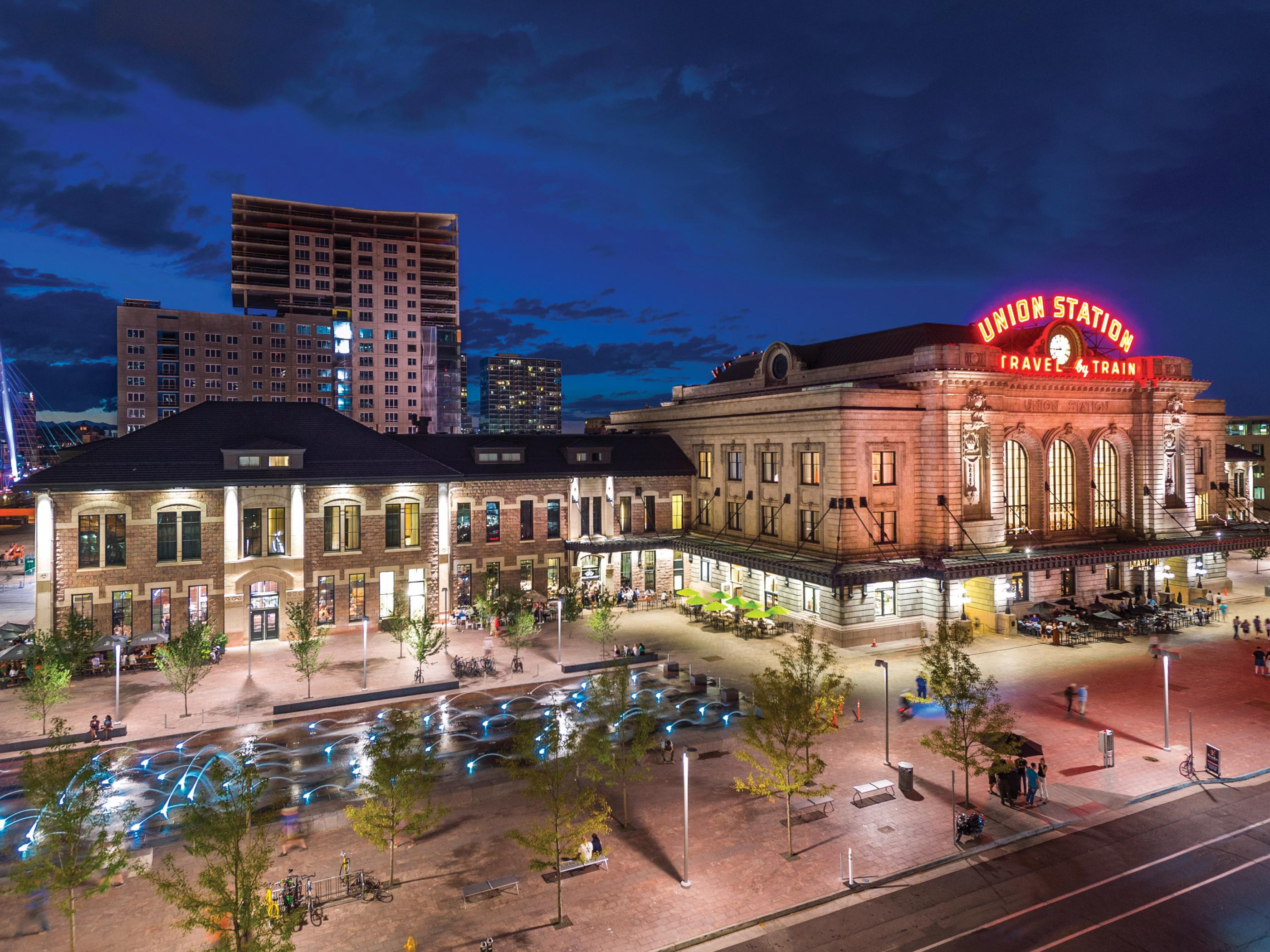 Historic Union Station is especially inviting at night Historic Union Station is especially inviting at night