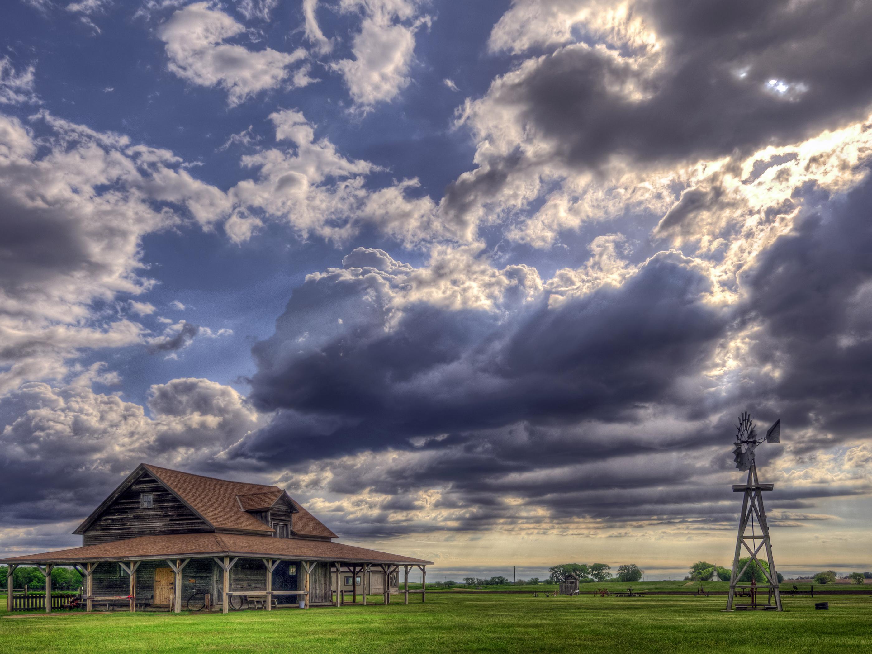 The Laura Ingalls Wilder homestead under a dramatic sky The Laura Ingalls Wilder homestead under a dramatic sky