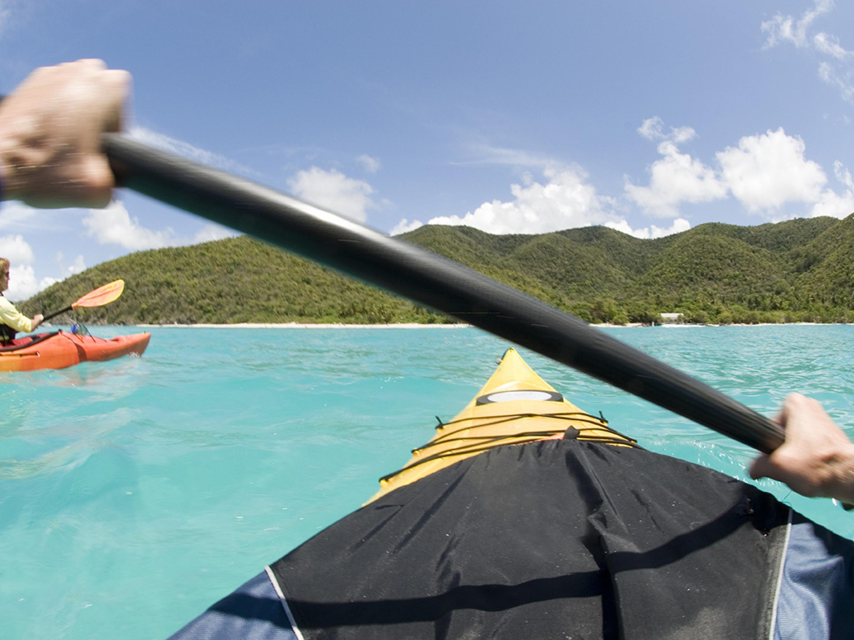 View from a kayak in Virgin Islands National Park View from a kayak in Virgin Islands National Park