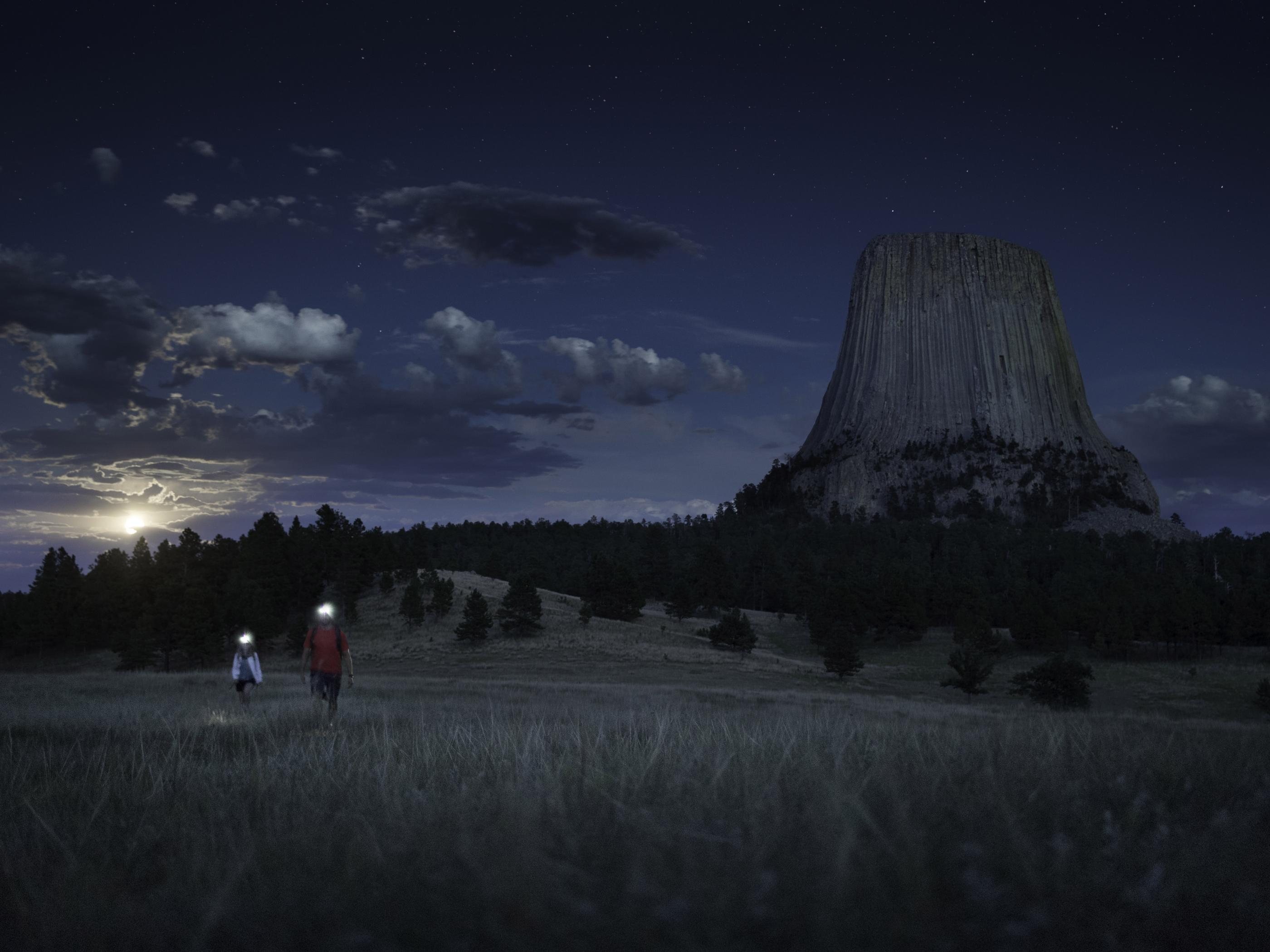 Dramatic Devils Tower at night Dramatic Devils Tower at night