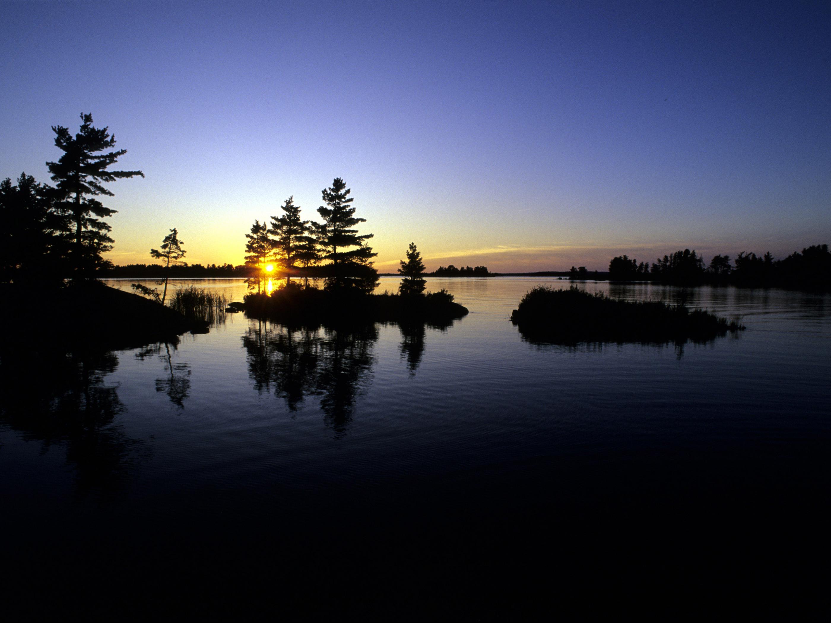 Sunset over Rainy Lake in Voyageurs National Park Sunset over Rainy Lake in Voyageurs National Park