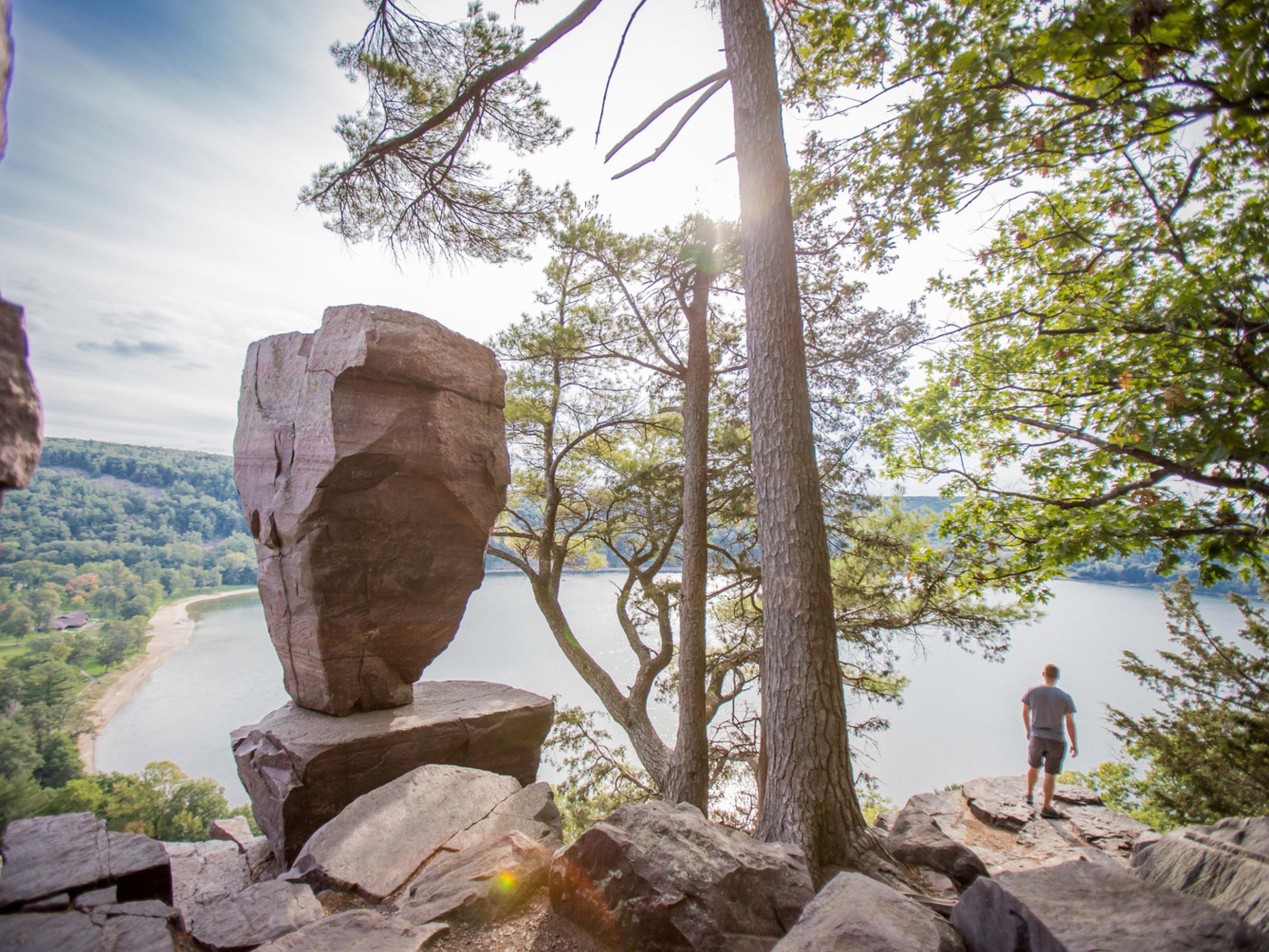 Taking in the view at Devil’s Lake State Park in Wisconsin Taking in the view at Devil’s Lake State Park in Wisconsin