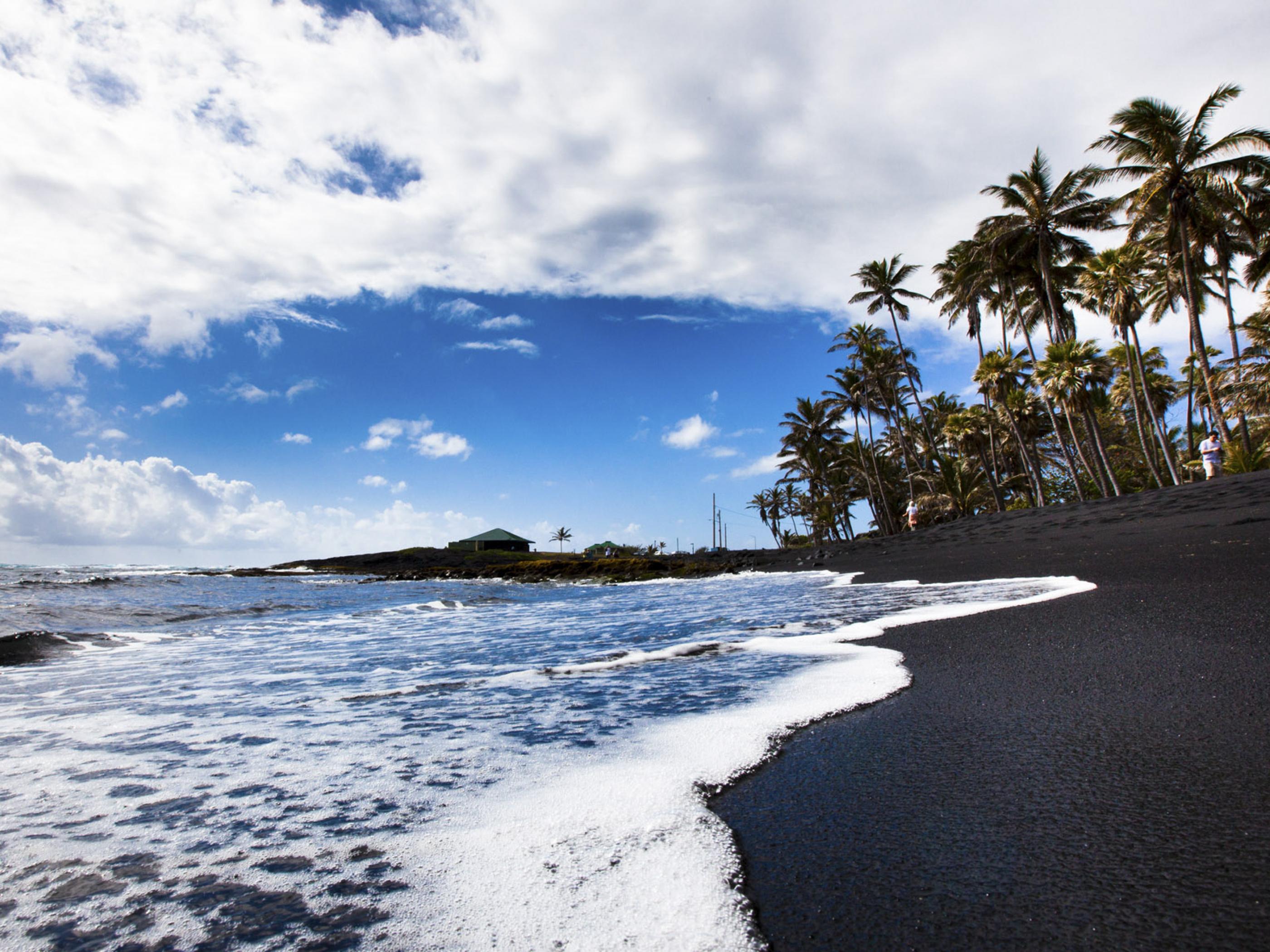 Punaluu Black Sand Beach on the Big Island of Hawaii Punaluu Black Sand Beach on the Big Island of Hawaii