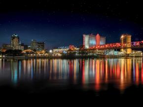 Watercolor Shreveport-Bossier at night Watercolor Shreveport-Bossier at night