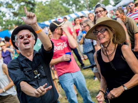 Enthusiastic VIPs at the Highland Jazz and Blues Festival Enthusiastic VIPs at the Highland Jazz and Blues Festival