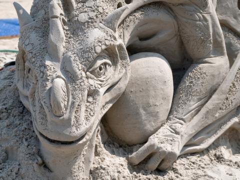 Sand sculpture created during Virginia Beach’s Neptune Festival Sand sculpture created during Virginia Beach’s Neptune Festival