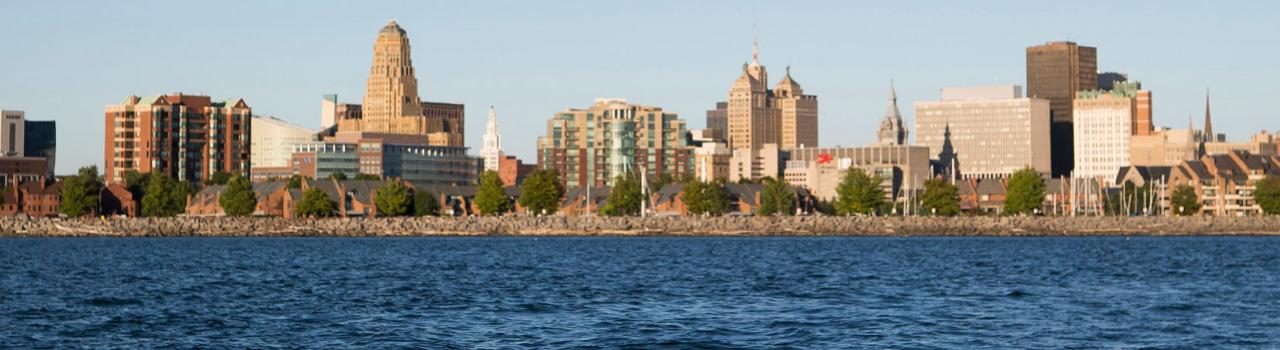 The Buffalo skyline from the water The Buffalo skyline from the water