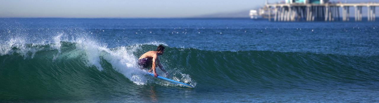 Surfing near Buena Park in Southern California Surfing near Buena Park in Southern California