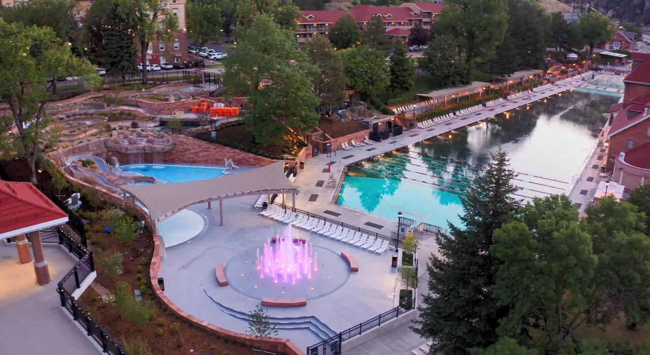 Aerial view of Glenwood Hot Springs Resort Aerial view of Glenwood Hot Springs Resort