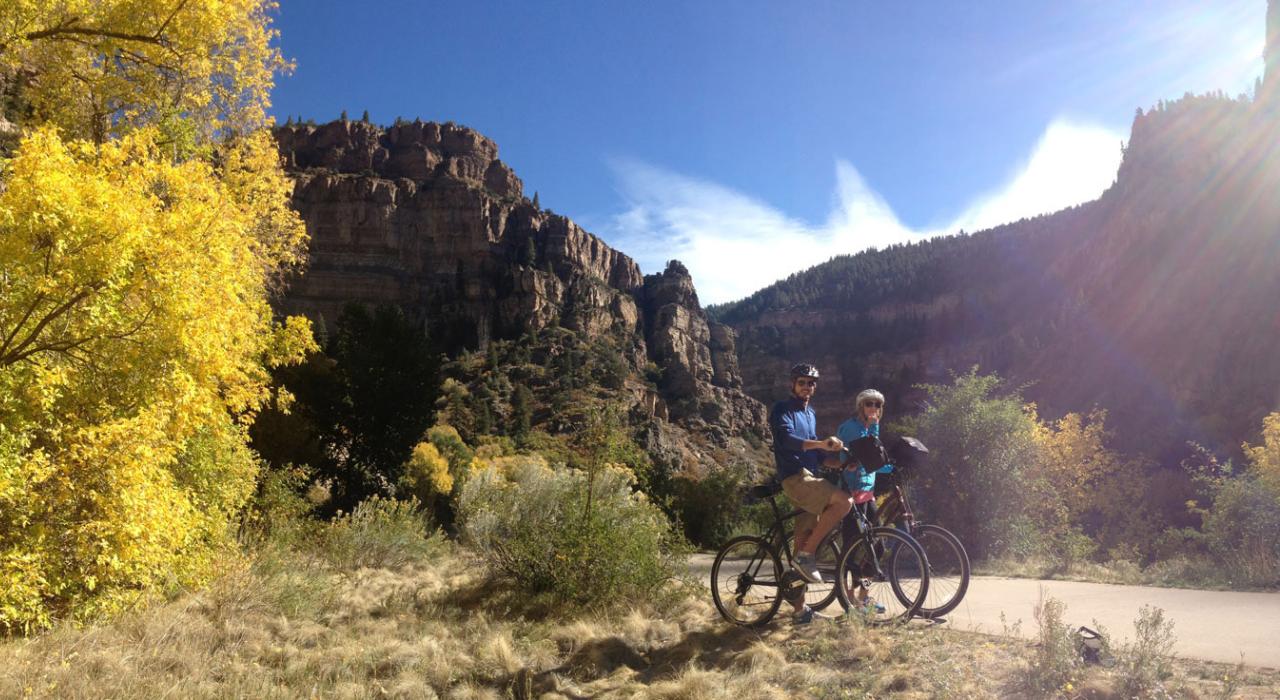 Cycling on the Glenwood Canyon Recreation Path Cycling on the Glenwood Canyon Recreation Path