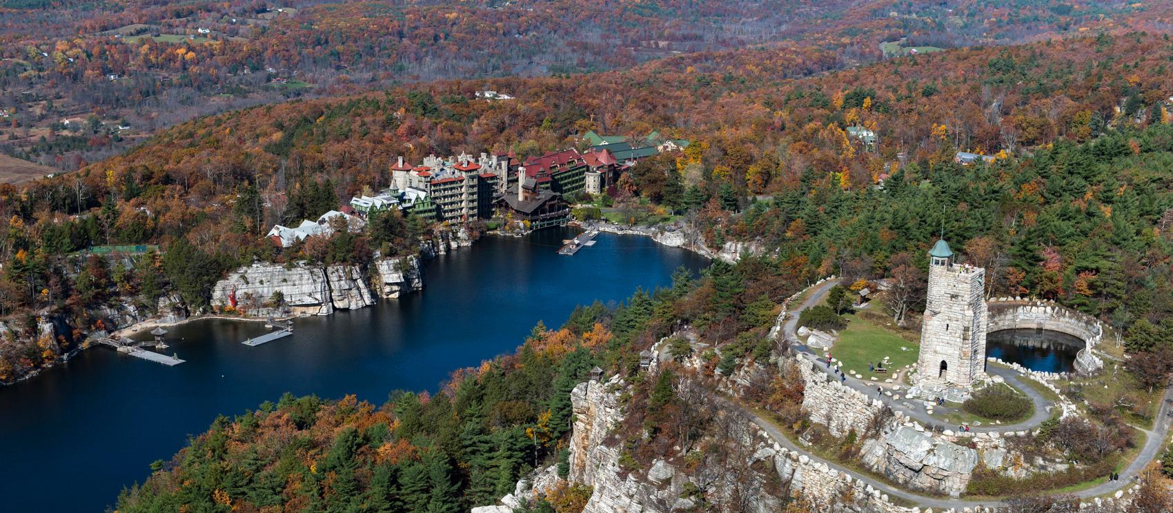 空中俯瞰哈德遜河谷莫康克山豪斯酒店的景色 空中俯瞰哈德遜河谷莫康克山豪斯酒店的景色