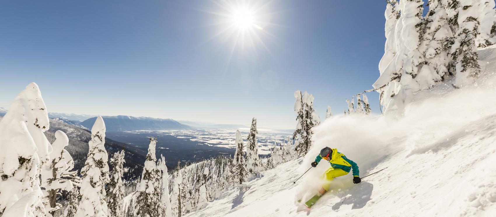 Flying down the slopes at Whitefish Mountain Resort Flying down the slopes at Whitefish Mountain Resort