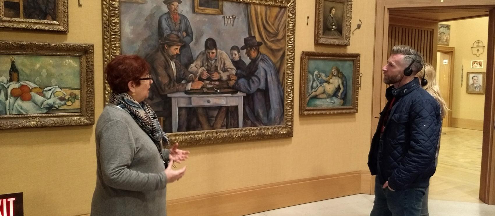 Admiring paintings by the Old Masters at the Barnes Foundation in Philadelphia Admiring paintings by the Old Masters at the Barnes Foundation in Philadelphia