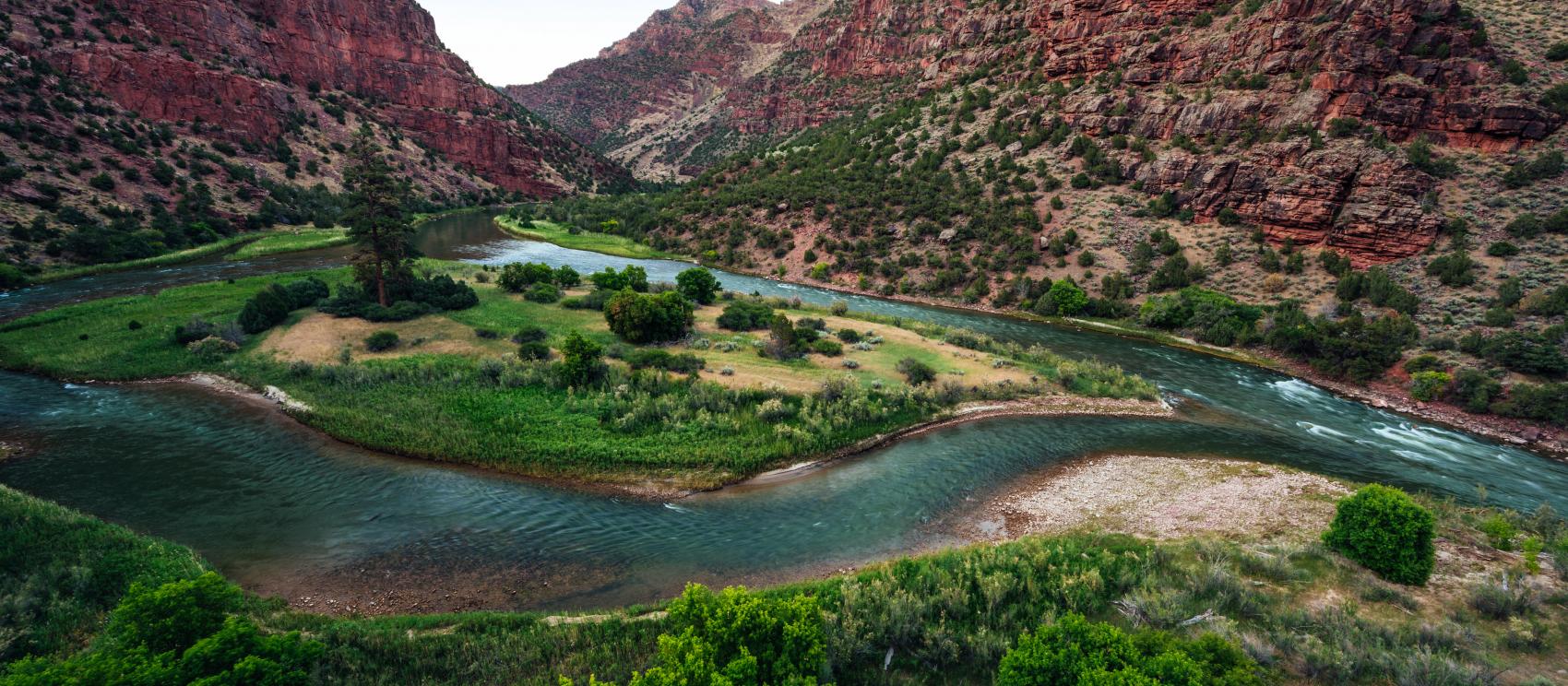 The Gates of Lodore, where the Green River meets canyon walls in Dinosaur National Monument The Gates of Lodore, where the Green River meets canyon walls in Dinosaur National Monument